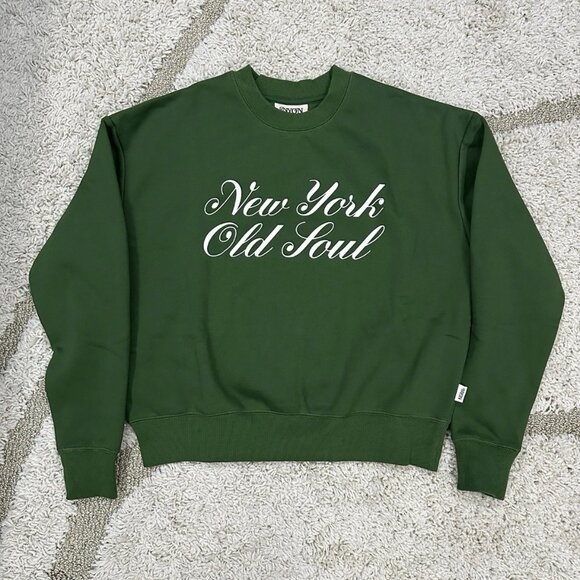 New York or Nowhere (NYON) Women's Green Crewneck Sweatshirt XS NWT - Picture 1 of 5